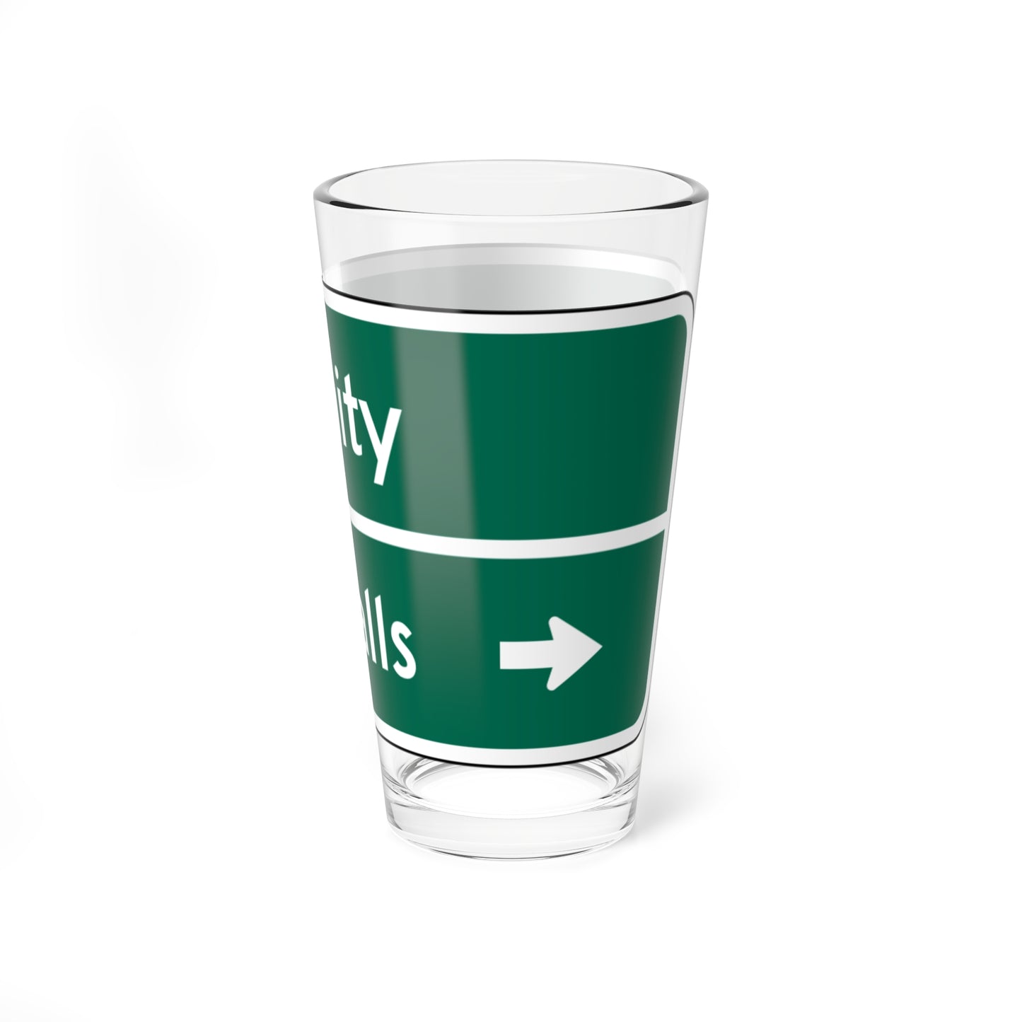 Amity Twin Falls MUTCD D1-2d (Idaho) (Road Sign) Pint Glss 16oz