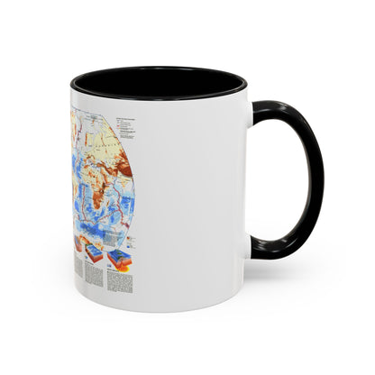 World Map - Earth's Dynamic Crust (1985) (Map) Accent Coffee Mug