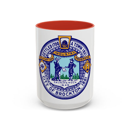 Seal of Brockton Massachusetts - Accent Coffee Mug