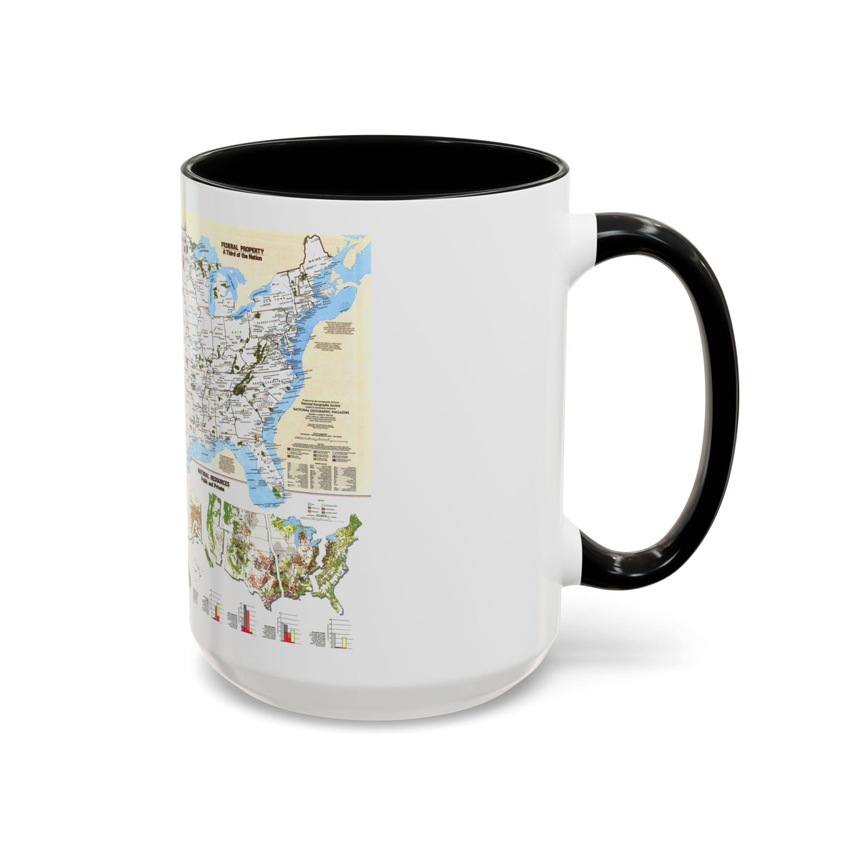 USA - America's Federal Lands (1982) (Map) Accent Coffee Mug