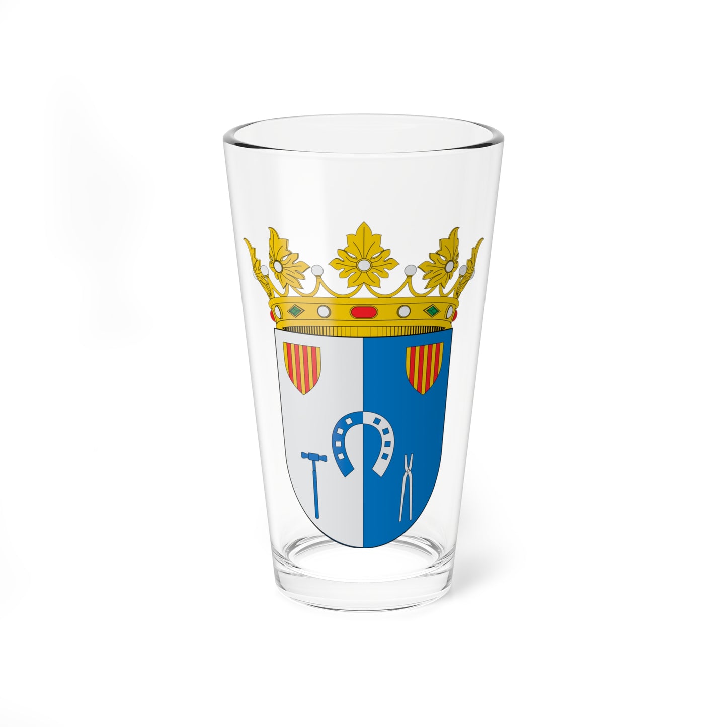 Escudo de Herrera de los Navarros (Spain) (Coat of Arms) Pint Glass 16oz