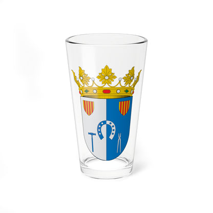 Escudo de Herrera de los Navarros (Spain) (Coat of Arms) Pint Glass 16oz