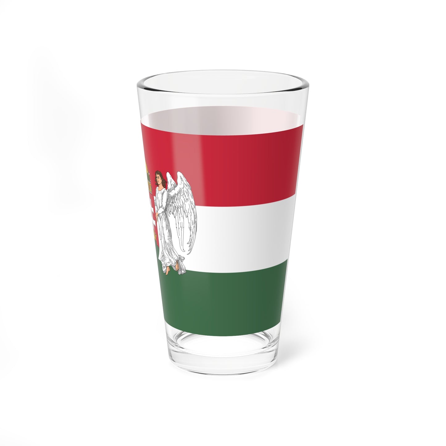 Flag of Hungary 1896-1915 angels (Hungary) Pint Glass 16oz