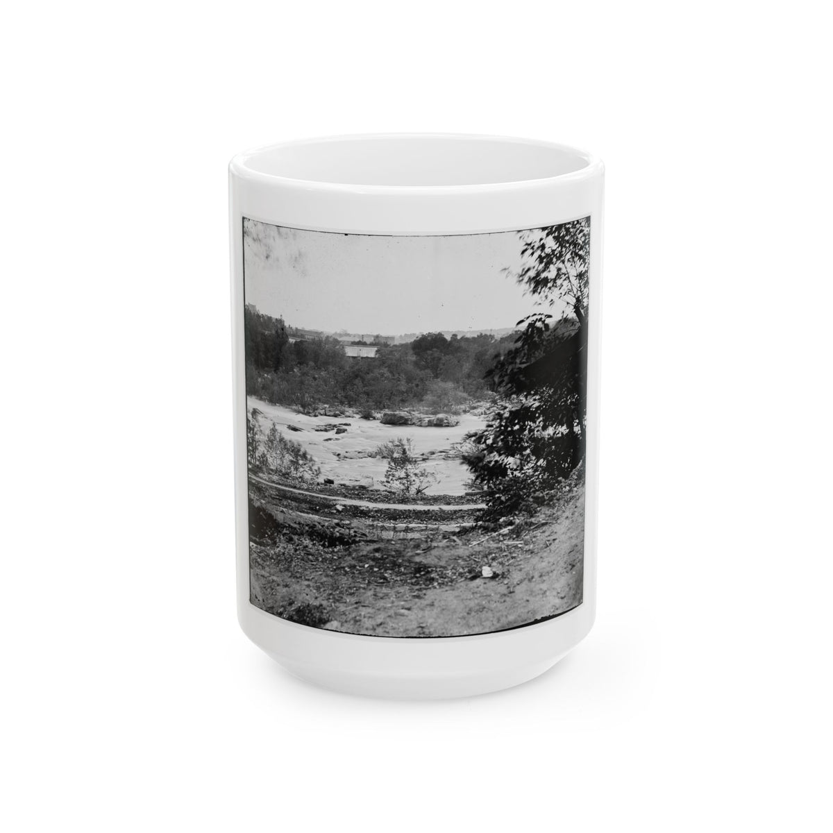 View On The James River, Looking Toward Manchester, Richmond, Va. (U.S. Civil War) White Coffee Mug
