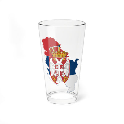 Flag map of Serbia without Kosovo (Serbia) Pint Glass 16oz