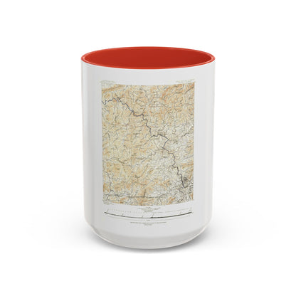 USA - North Carolina, Tennessee (1889) (Map) Accent Coffee Mug