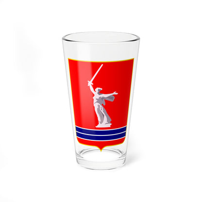 Coat of Arms of Volgograd oblast small (Russia) (Coat of Arms) Pint Glass 16oz