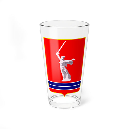 Coat of Arms of Volgograd oblast small (Russia) (Coat of Arms) Pint Glass 16oz