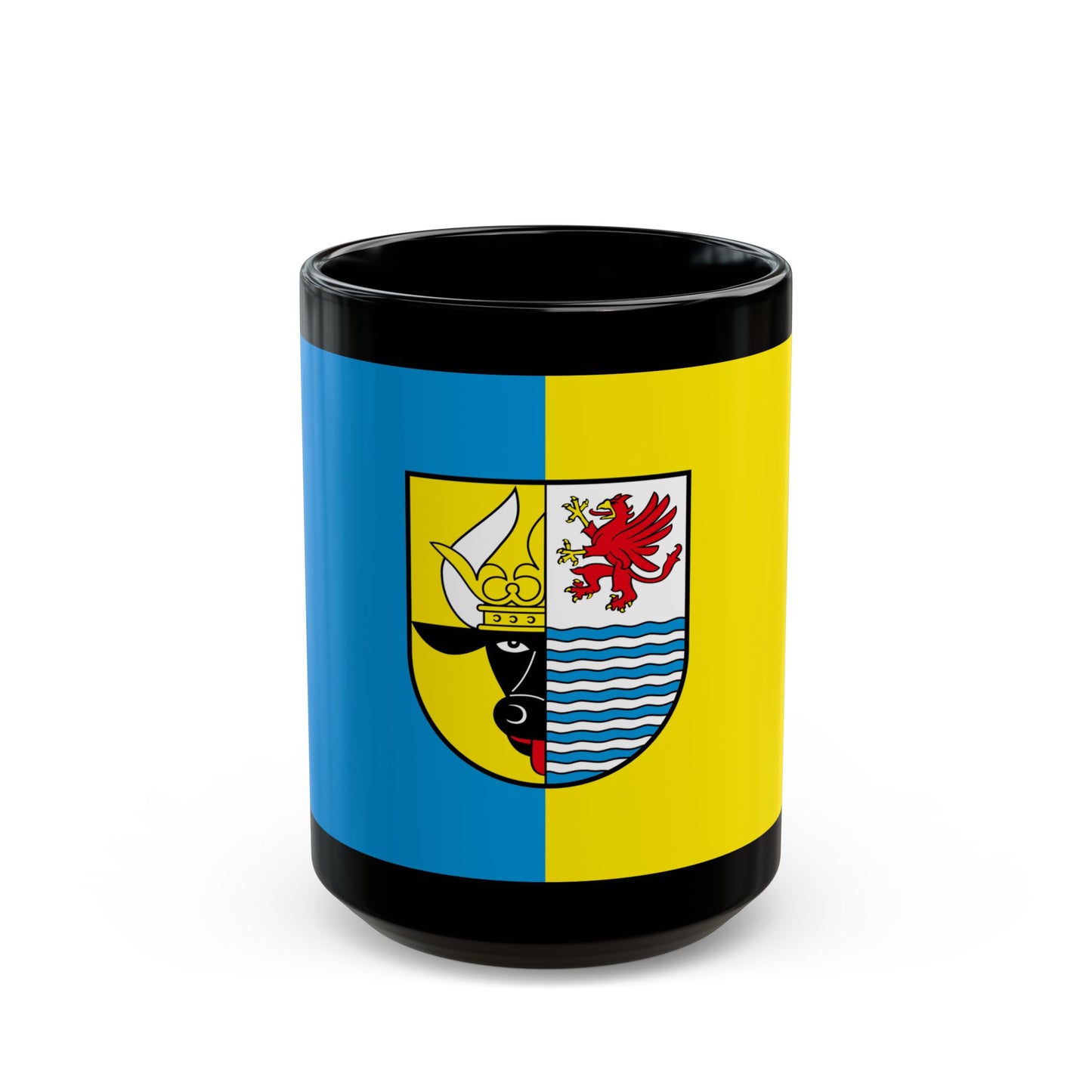 Flag of Mecklenburgische Seenplatte Germany - Black Coffee Mug-15oz-Go Mug Yourself