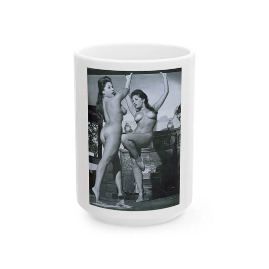 June Palmer #148 - Topless (Vintage Female Icon) White Coffee Mug-15oz-Go Mug Yourself