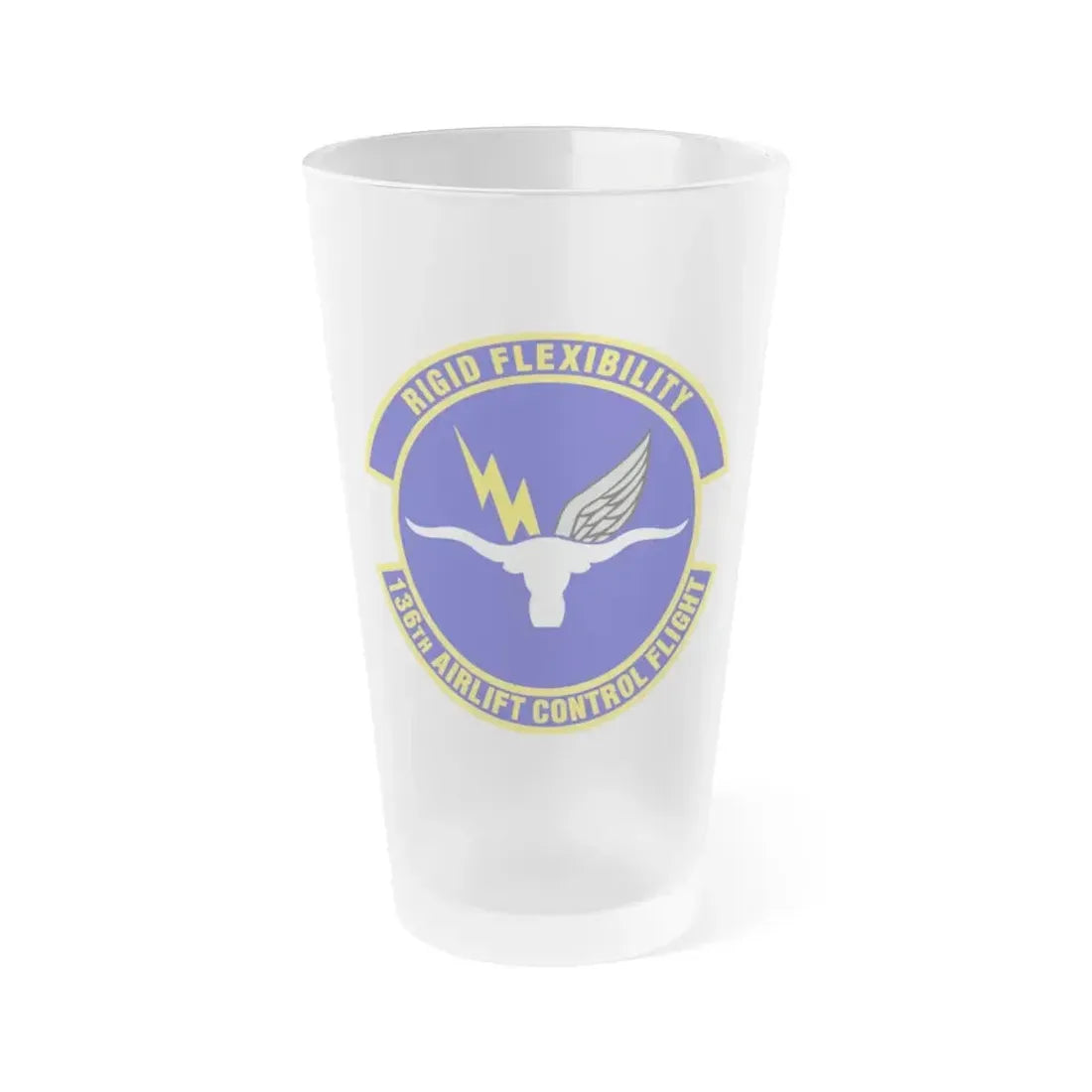136th Airlift Control Flight (U.S. Air Force) Frosted Pint Glass 16oz 16oz Frosted - Go Mug Yourself