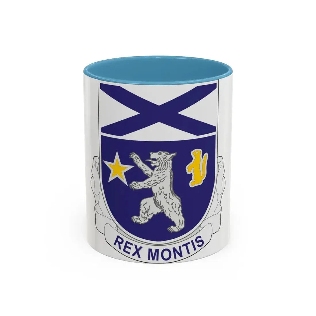 136th Infantry Regiment (U.S. Army) Accent Coffee Mug 11oz Light Blue - Go Mug Yourself