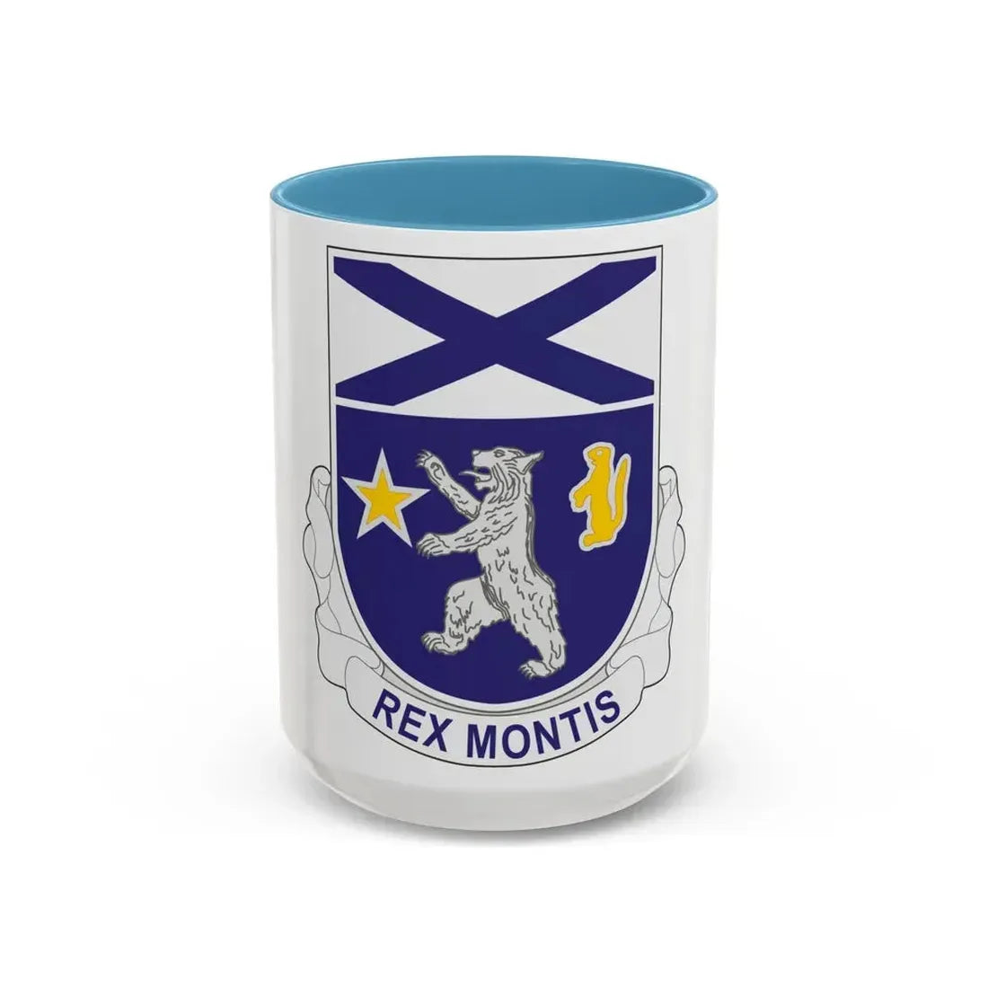 136th Infantry Regiment (U.S. Army) Accent Coffee Mug 15oz Light Blue - Go Mug Yourself