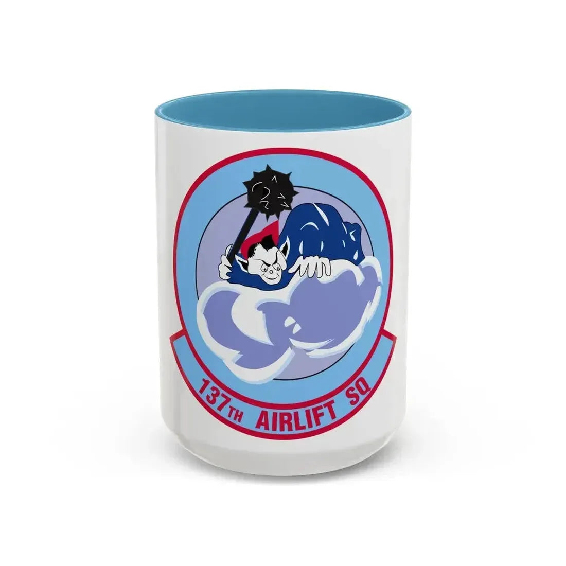 137 Airlift Squadron (U.S. Air Force) Accent Coffee Mug 15oz Light Blue - Go Mug Yourself
