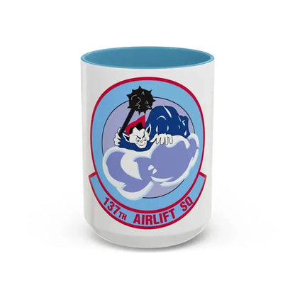 137 Airlift Squadron (U.S. Air Force) Accent Coffee Mug 15oz Light Blue - Go Mug Yourself