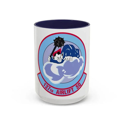 137 Airlift Squadron (U.S. Air Force) Accent Coffee Mug 15oz Navy - Go Mug Yourself
