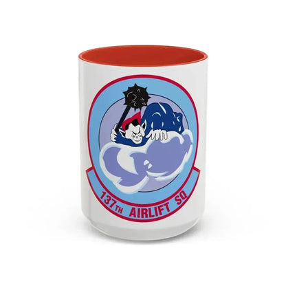 137 Airlift Squadron (U.S. Air Force) Accent Coffee Mug 15oz Red - Go Mug Yourself