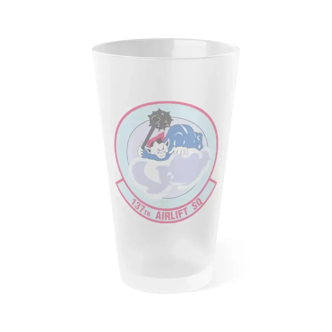 137 Airlift Squadron (U.S. Air Force) Frosted Pint Glass 16oz 16oz Frosted - Go Mug Yourself