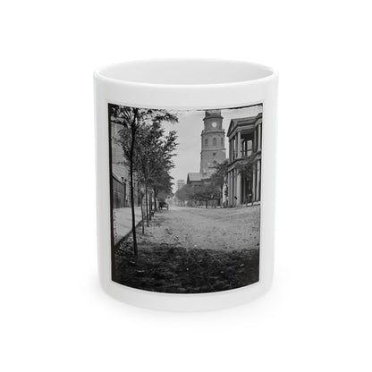 Charleston, S.C. Meeting Street, Near Broad; St. Michael's Church In Middle Distance (U.S. Civil War) White Coffee Mug