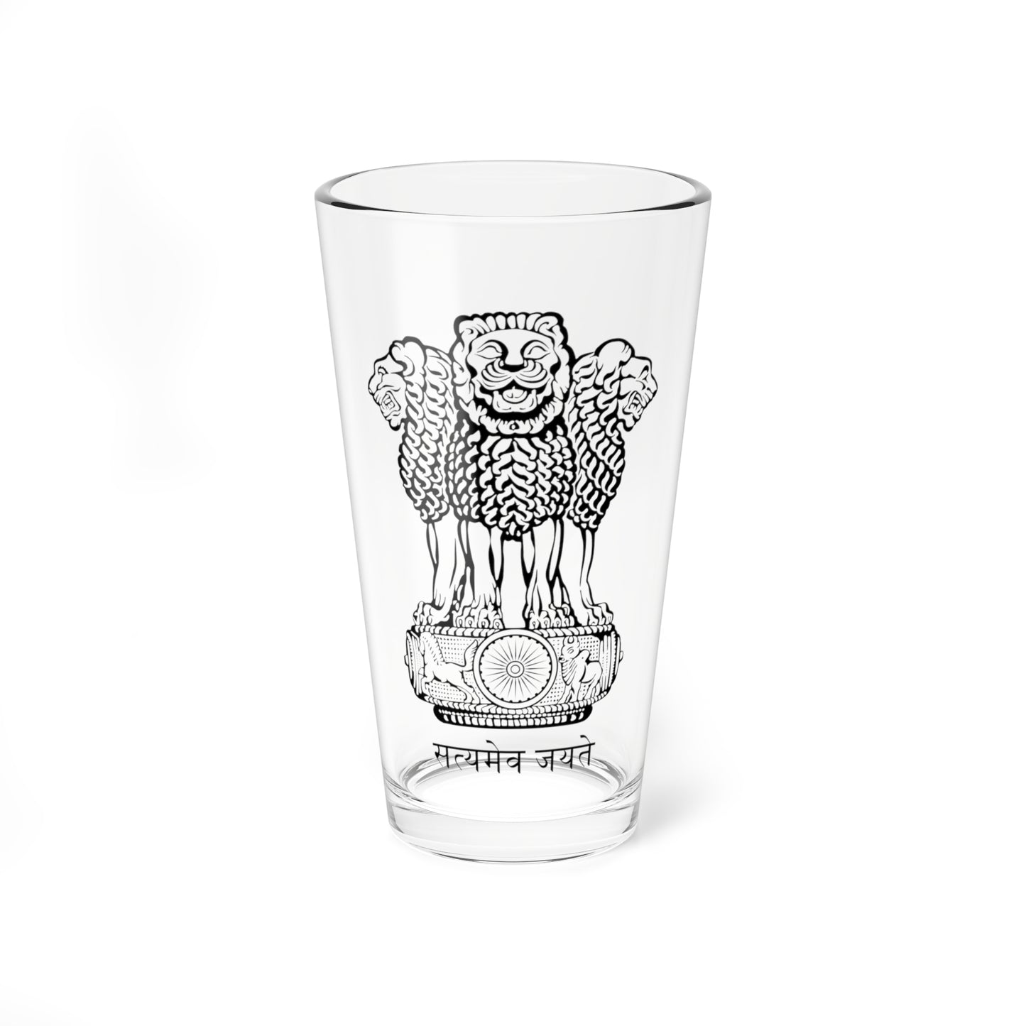 Emblem of India (India) (Coat of Arms) Pint Glass 16oz