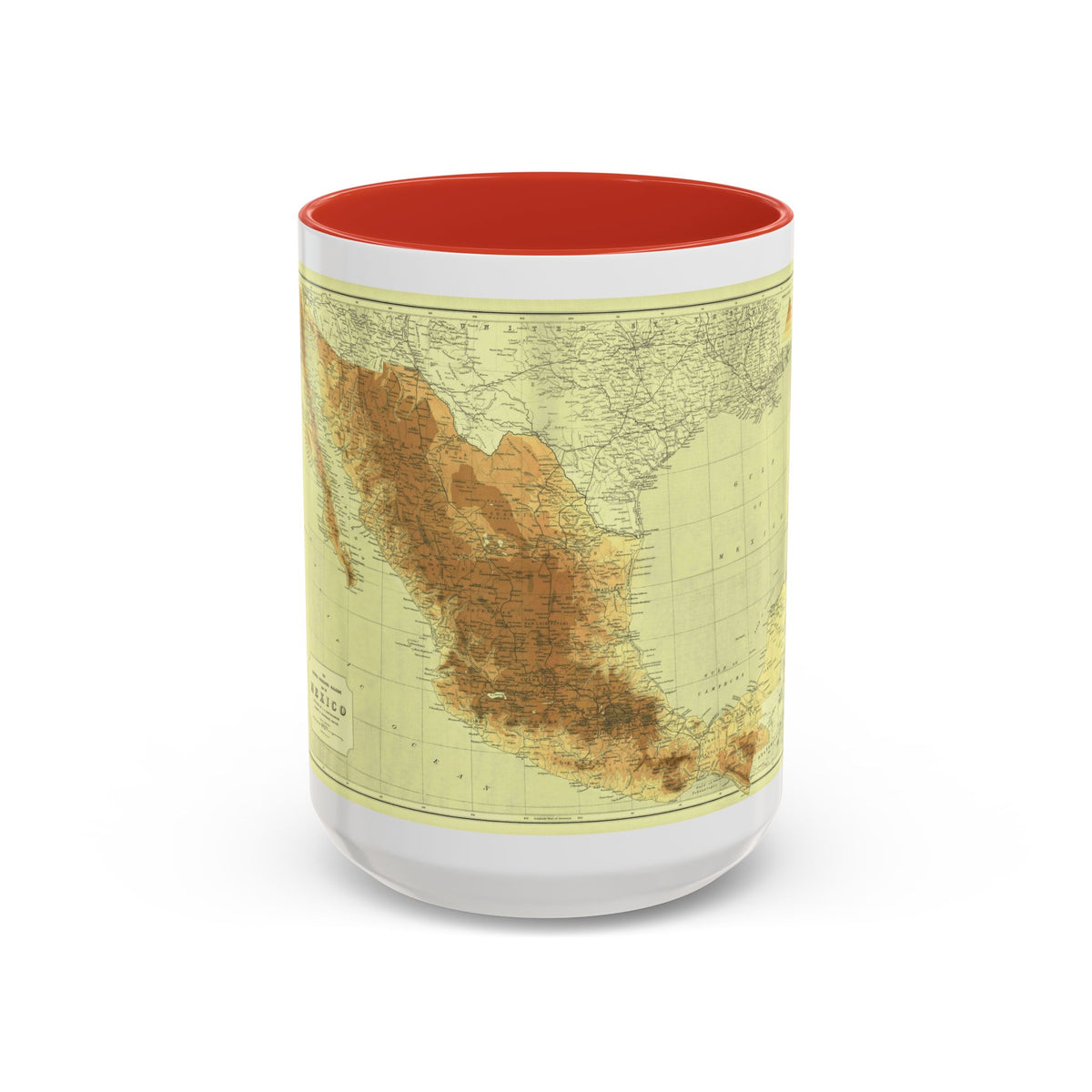 Central America & Mexico (1911) (Map) Accent Coffee Mug