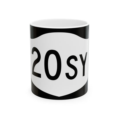 NY-20SY (New York) (Road Sign) White Coffee Mug