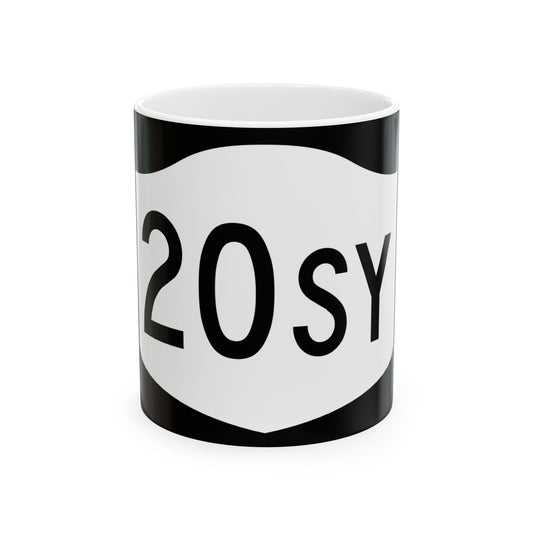 NY-20SY (New York) (Road Sign) White Coffee Mug