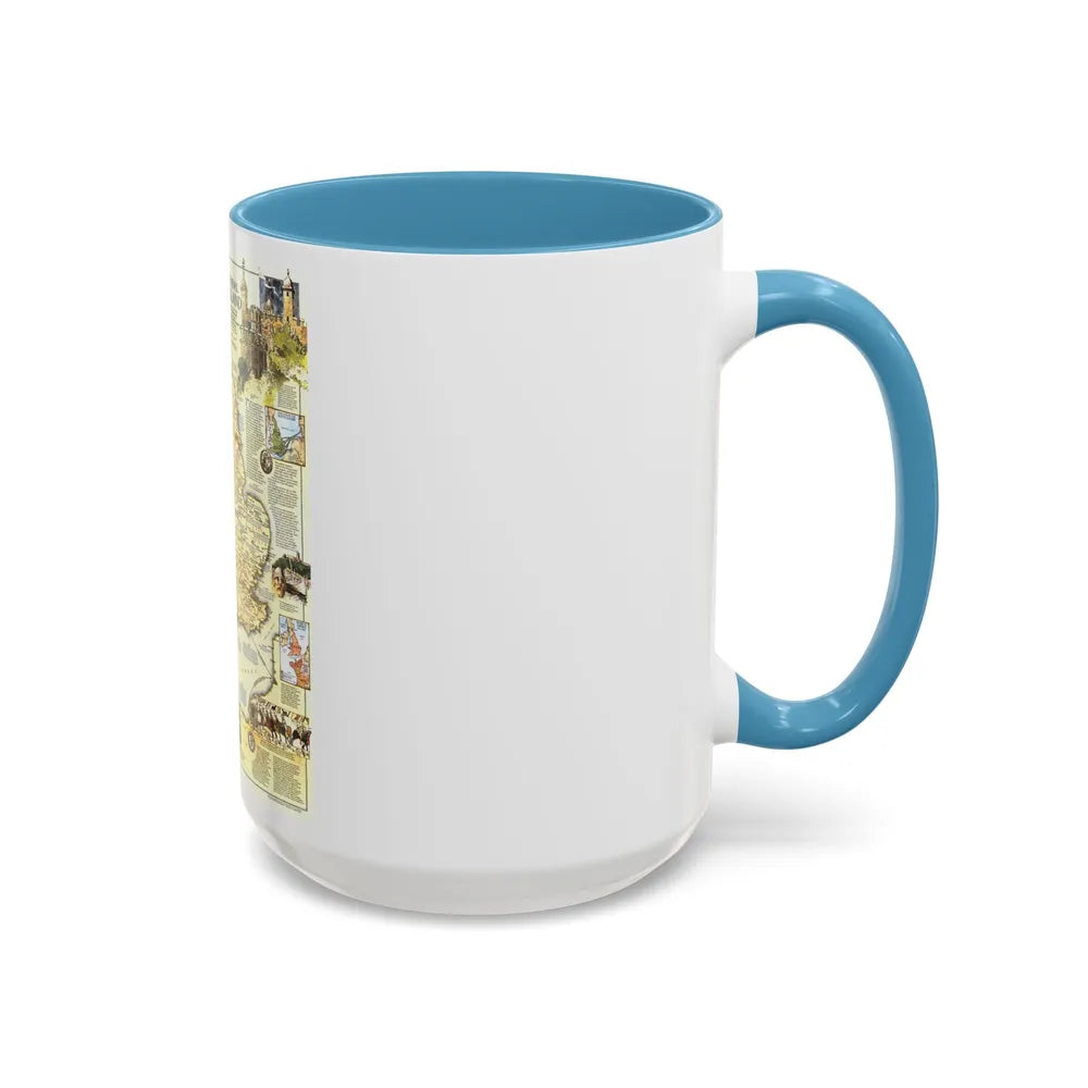 England - Medieval (1979) (Map) Accent Coffee Mug-Go Mug Yourself