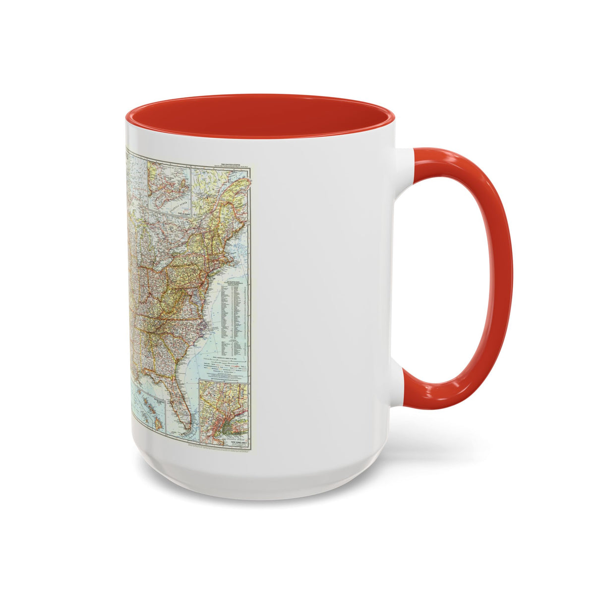 USA - The United States (1956) (Map) Accent Coffee Mug