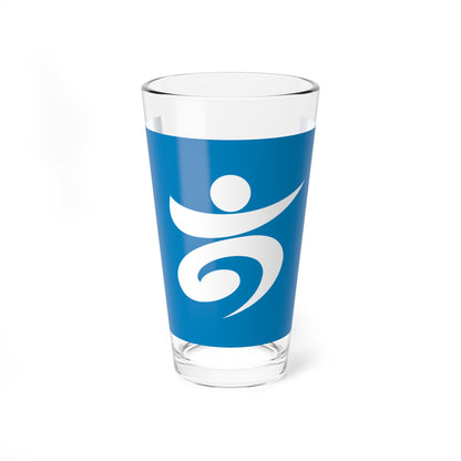 Flag of Takaoka Toyama Blue version (Japan) Pint Glass 16oz