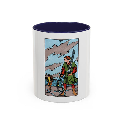 The 5 of Swords (Tarot Card) Accent Coffee Mug