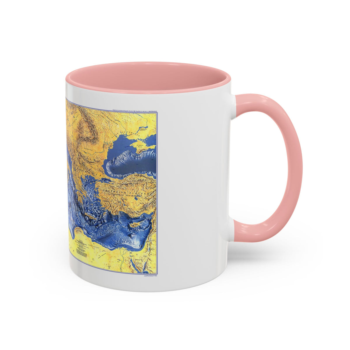 Mediterranean Seafloor (1982) (Map) Accent Coffee Mug