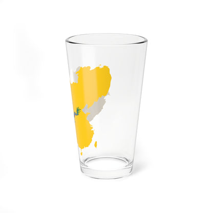 Flag map of the Qing dynasty 1820 (China) Pint Glass 16oz