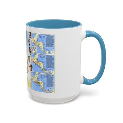 Central America Past and Present (1986) (Map) Accent Coffee Mug