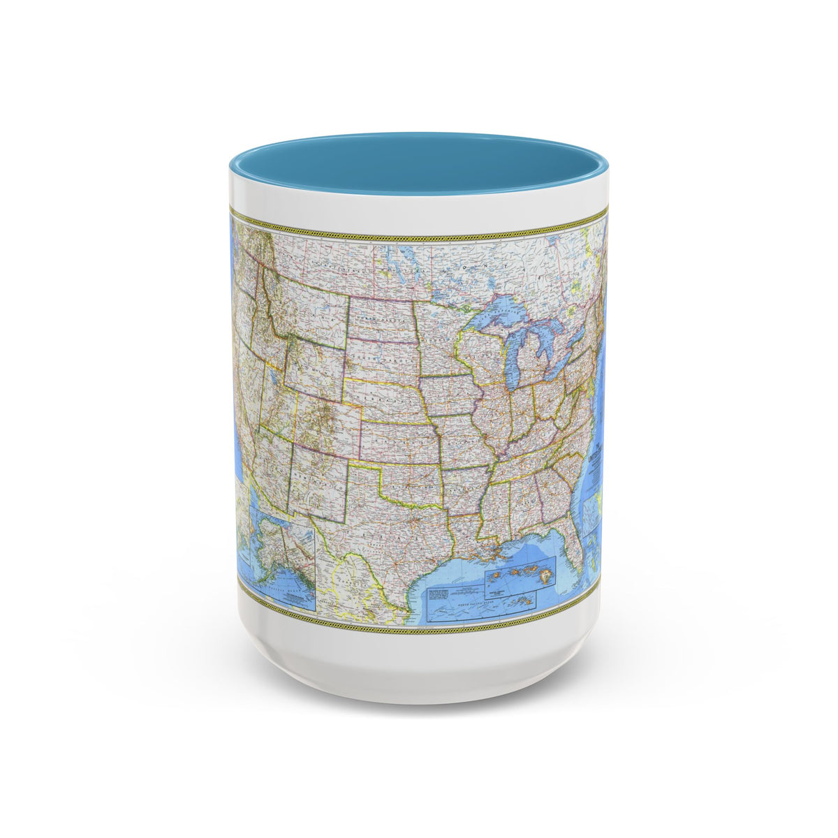 USA - The United States (1976) (Map) Accent Coffee Mug