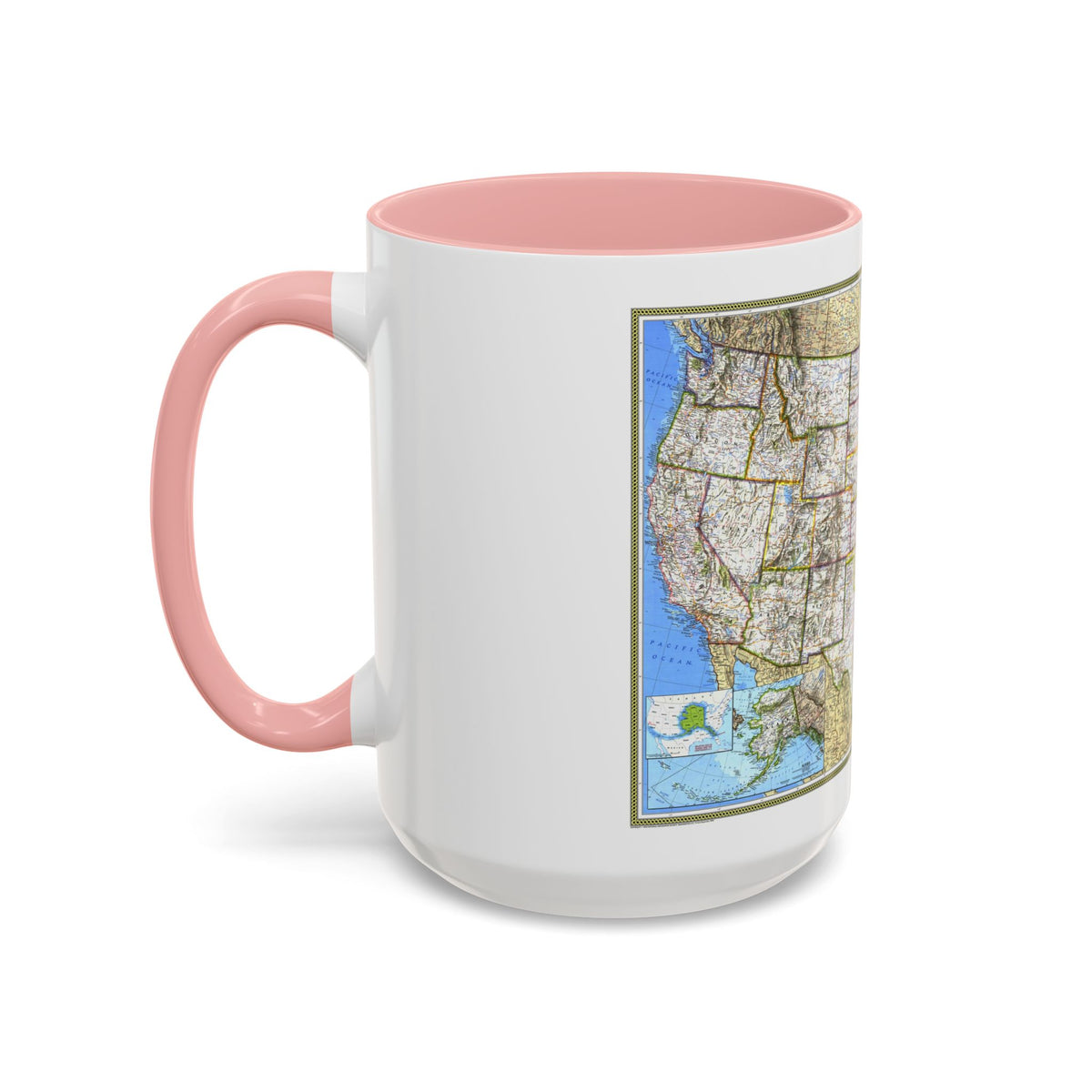 USA - The United States (1993) (Map) Accent Coffee Mug