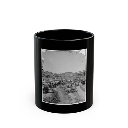 Atlanta, Georgia. Federal Army Wagons Railroad Depot (U.S. Civil War) Black Coffee Mug