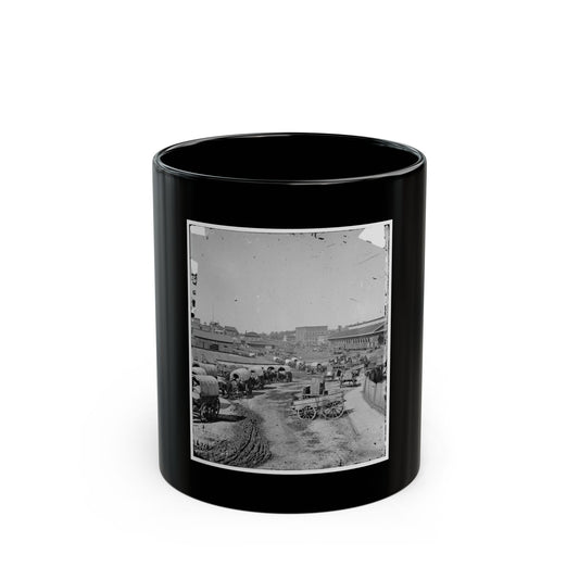 Atlanta, Georgia. Federal Army Wagons Railroad Depot (U.S. Civil War) Black Coffee Mug