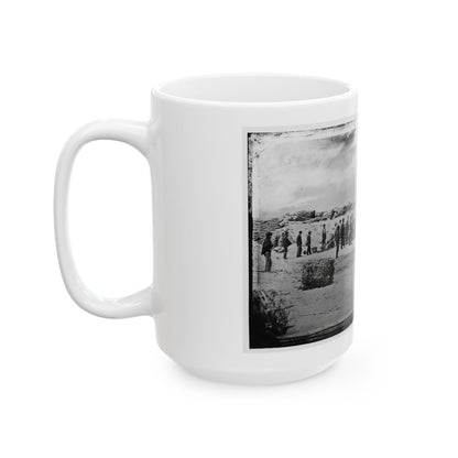 Battery Reynolds. Five 10-Inch Siege Mortars Against Wagner (U.S. Civil War) White Coffee Mug