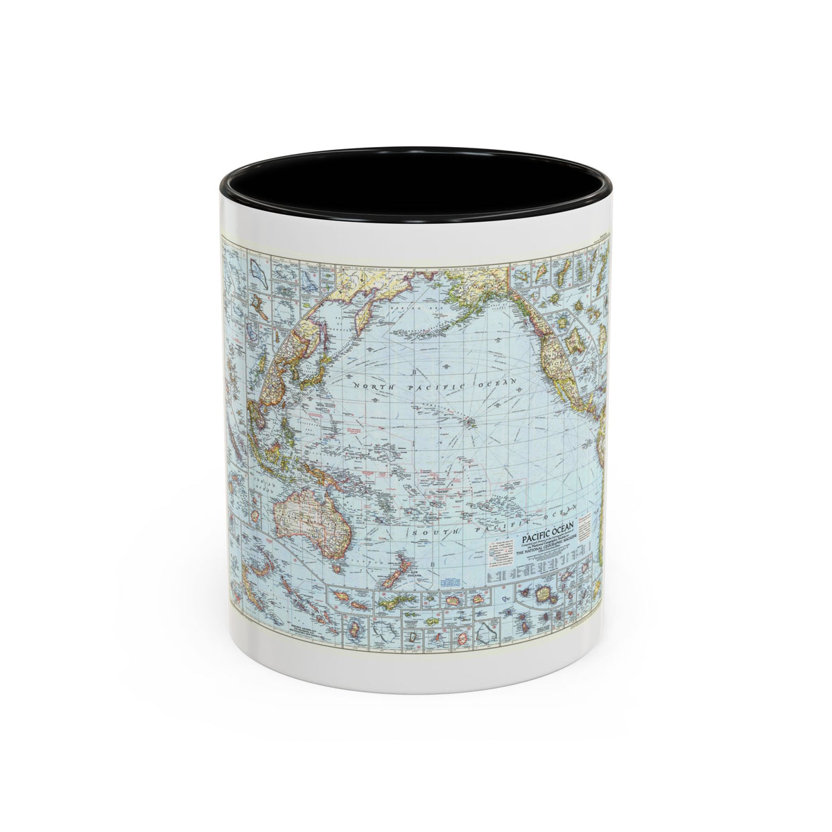 Pacific Ocean (1952) (Map) Accent Coffee Mug