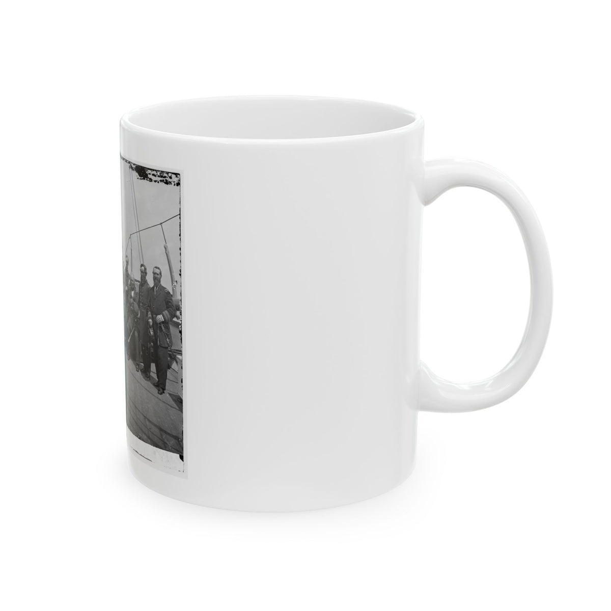 Charleston Harbor, S.C. Rear Admiral John A. Dahlgren (Fifth From Left) And Staff Aboard U.S.S. Pawnee (U.S. Civil War) White Coffee Mug
