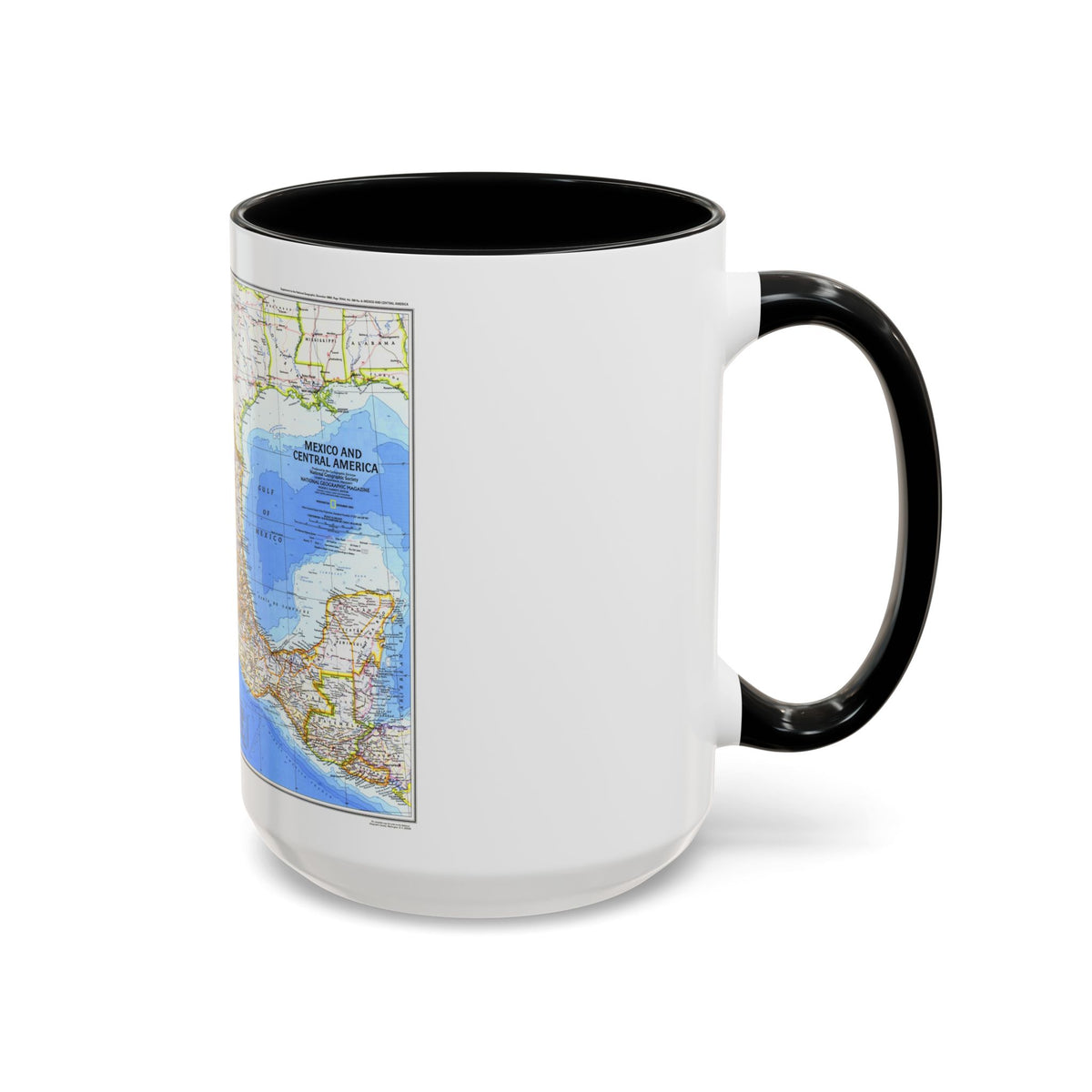 Central America & Mexico (1980) (Map) Accent Coffee Mug