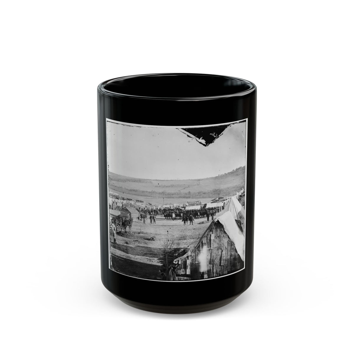 Fort Burnham, Va., Vicinity. Camp Of The 5th Pennsylvania Cavalry Near The Battlefield Of Oct. 29, 1864 (U.S. Civil War) Black Coffee Mug