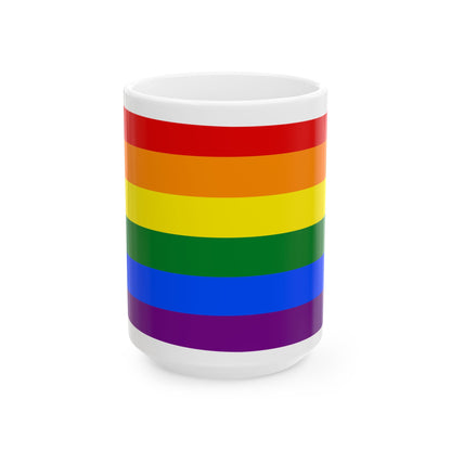 LGBT flag map of Kansas (United States) White Coffee Mug