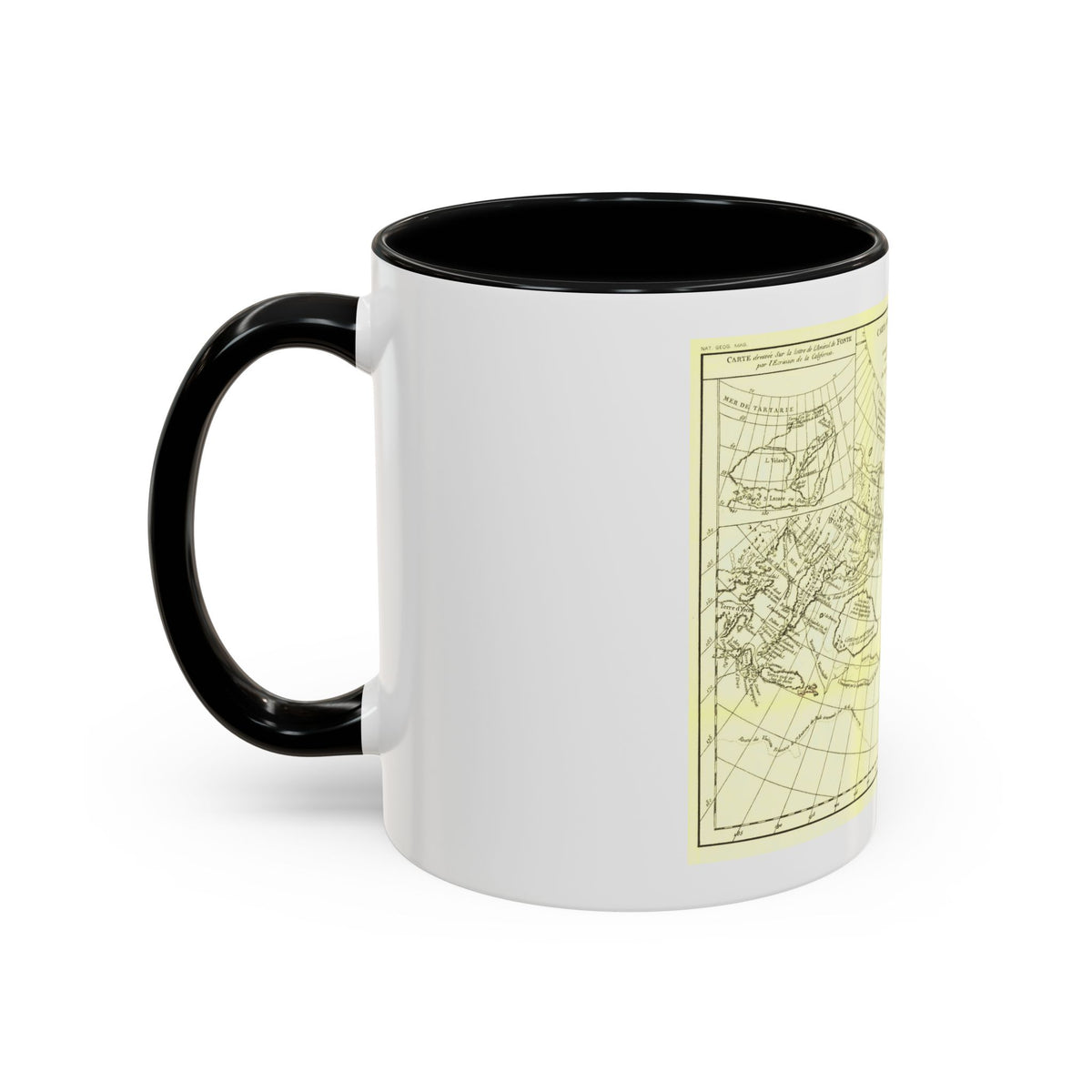 Asia - Carte Generale des Decouvertes (1892) (Map) Accent Coffee Mug