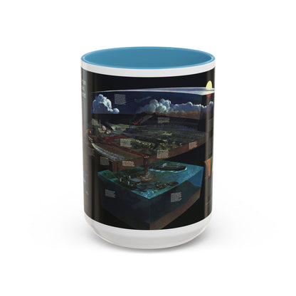 How Man Pollutes His World (1970) (Map) Accent Coffee Mug