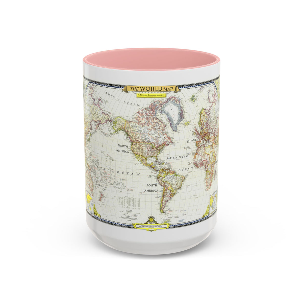 World Map (1951) (Map) Accent Coffee Mug