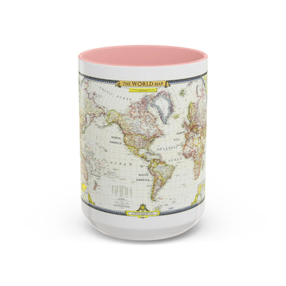 World Map (1951) (Map) Accent Coffee Mug
