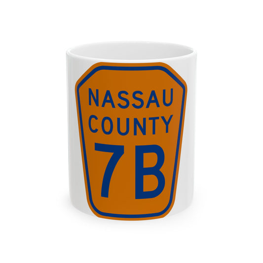Nassau County 7B NY (New York) (Road Sign) White Coffee Mug