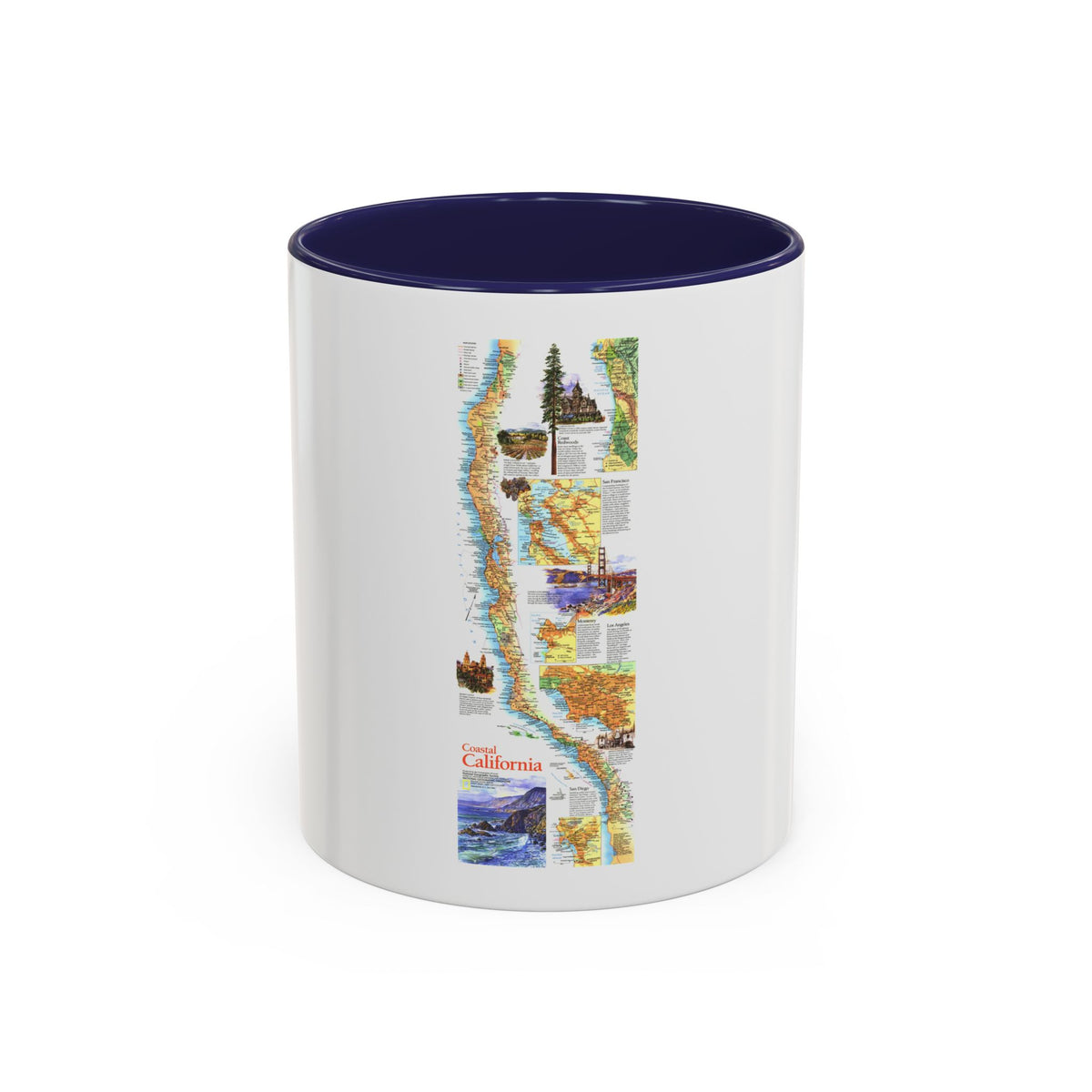 USA - Coastal California (1993) (Map) Accent Coffee Mug